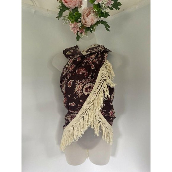 VTG Boho Oversized 38" X 26" Shawl Scarf Wrap - Picture 12 of 12